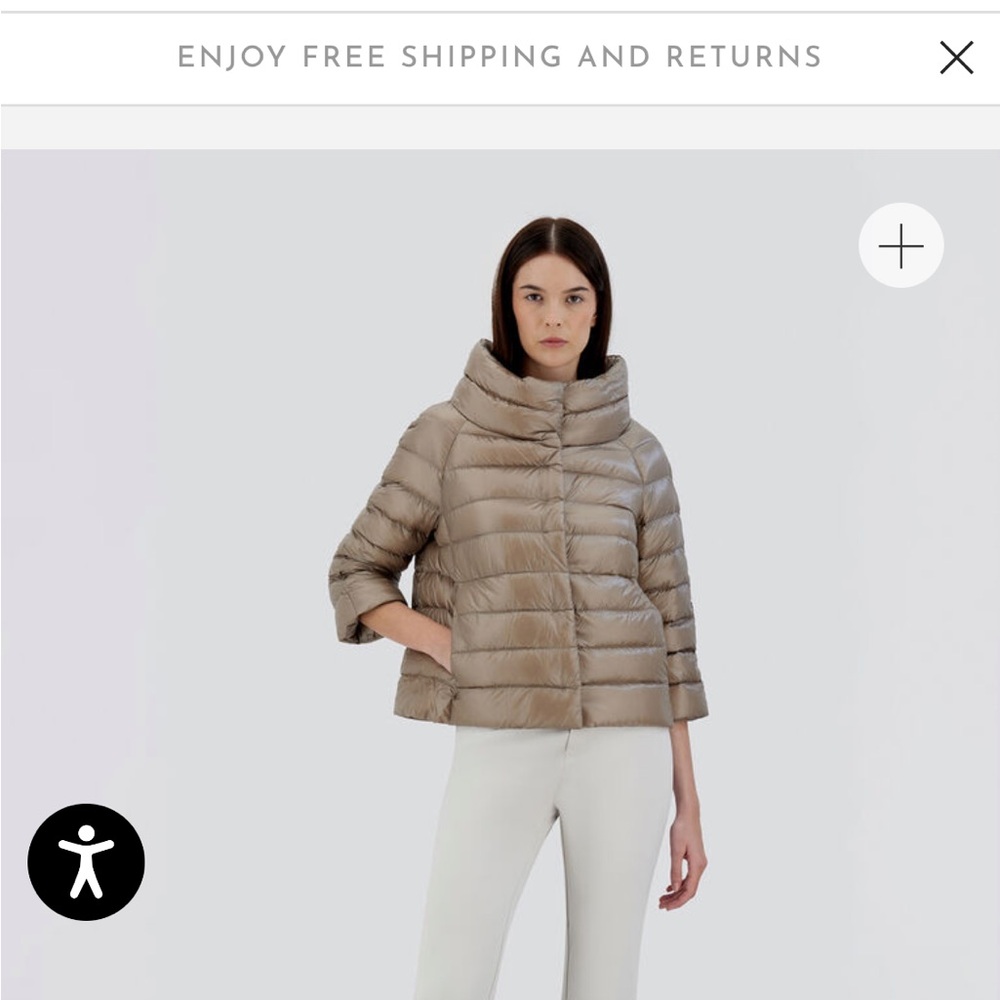 Herno Taupe Short Puffer Jacket